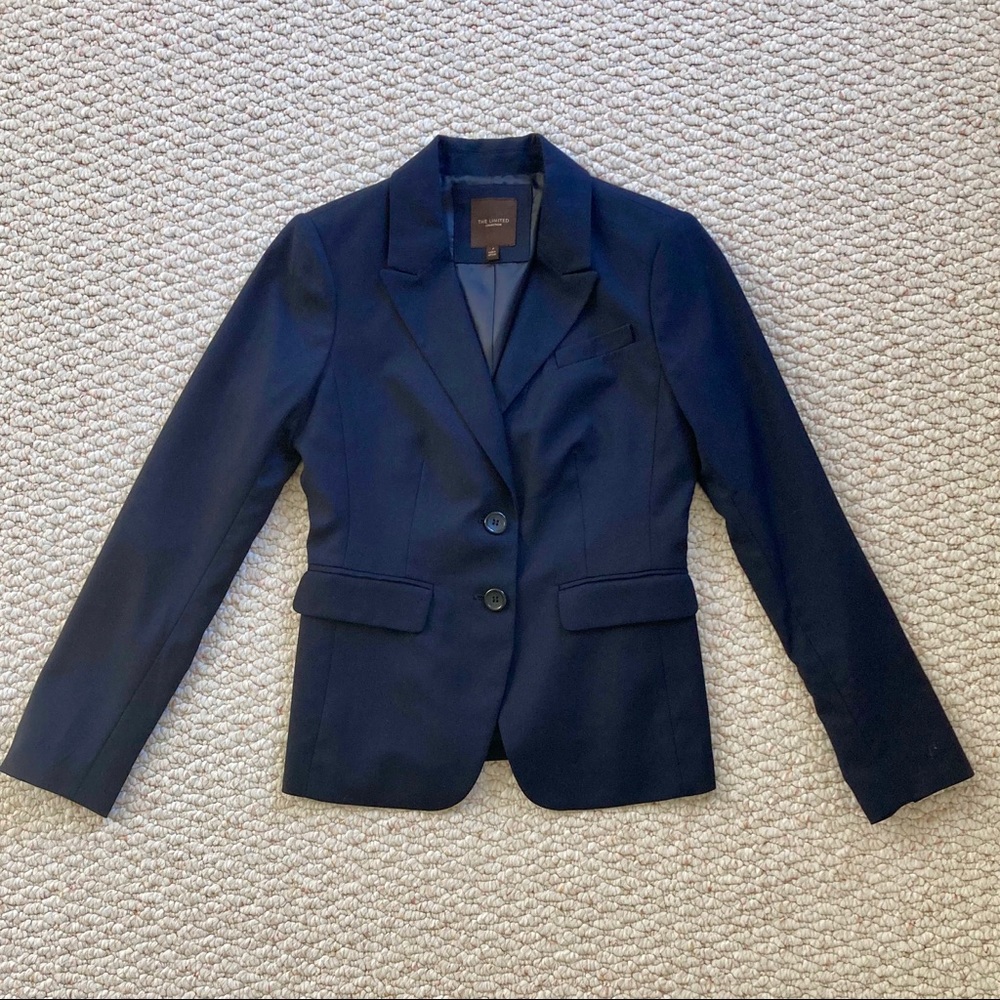 The Limited Navy Two Button Blazer Jacket